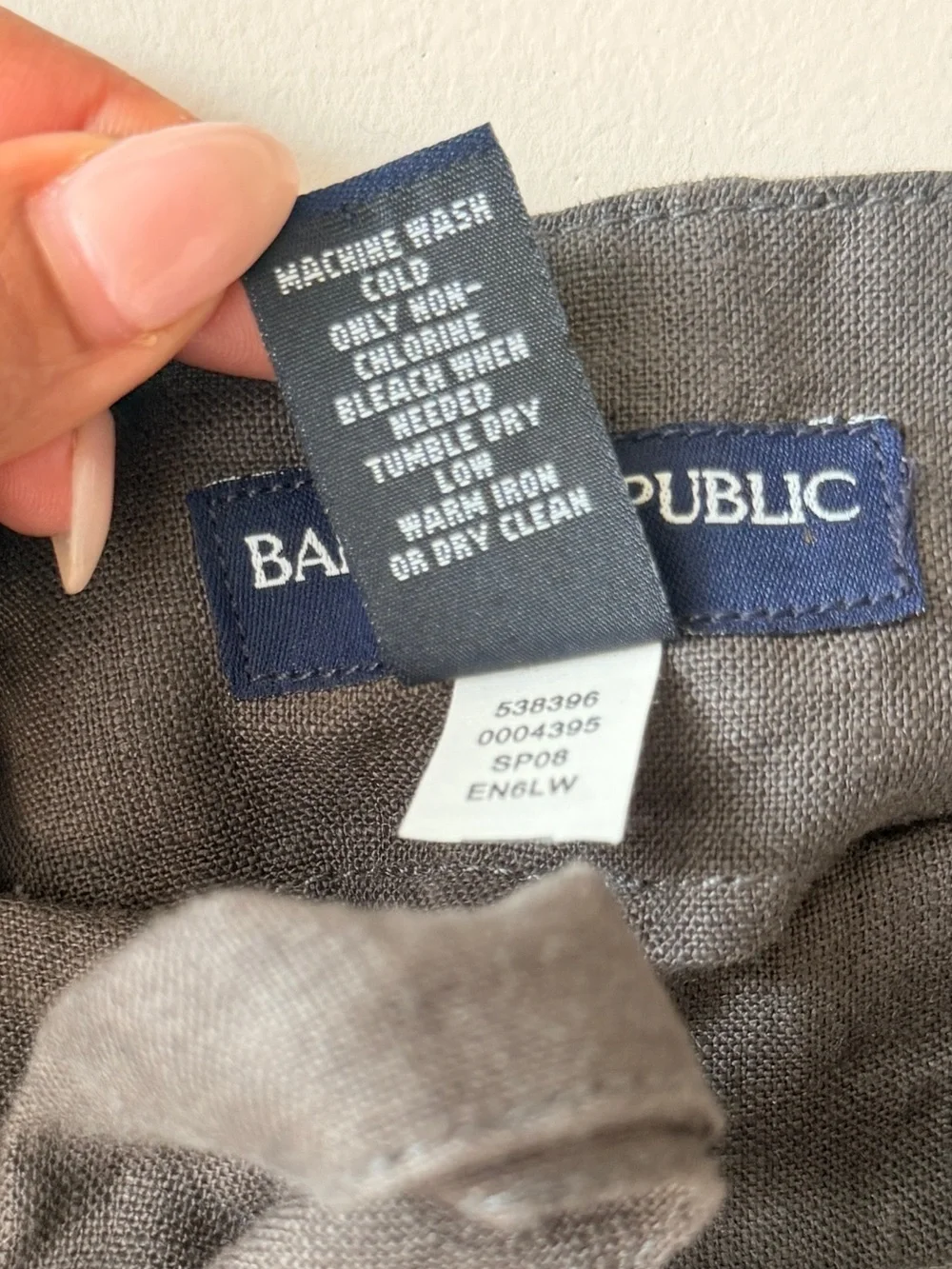 100% Linen Banana Republic Dark Brown Belted Wide-Leg Pants